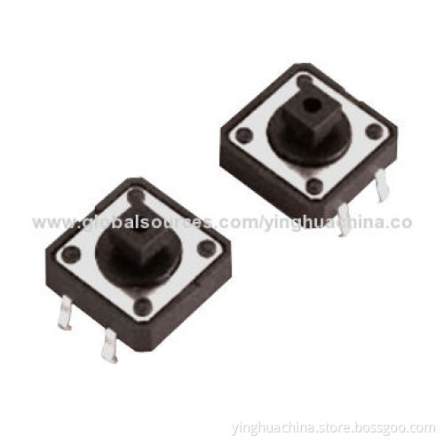 Tact Switches, 12 x 12mm Pitch, Through Hole, 4.3/7.5mm Knob Height, with/Without Locating PegNew
